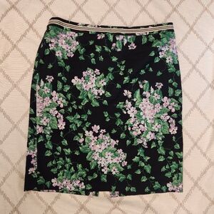 Talbots Oprah Magazine Collection Navy Pink Floral‎ Skirt Size 16 EUC